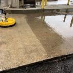 cleaning a concrete pad on a commercial driveway in grand rapids, mi